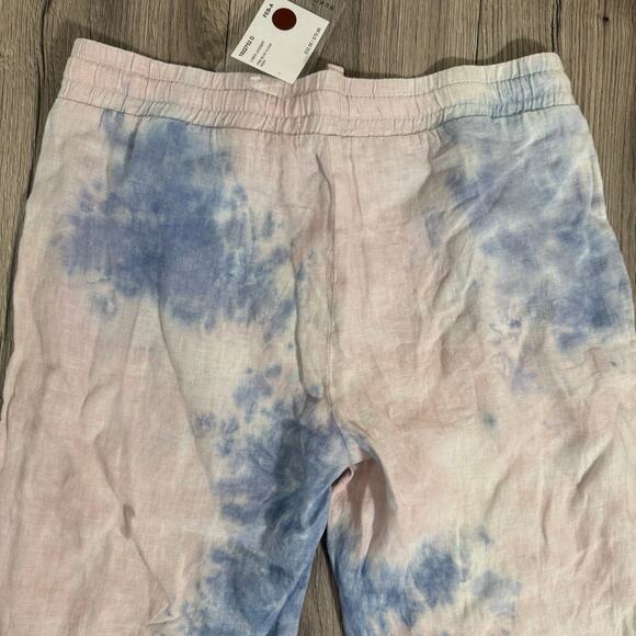 Dex Black Tape Linen Jogger Pants Pink Blue Cloud - Size Medium - $80 - Picture 6 of 8